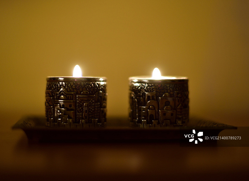 耶路撒冷雕刻安息日蜡烛图片素材