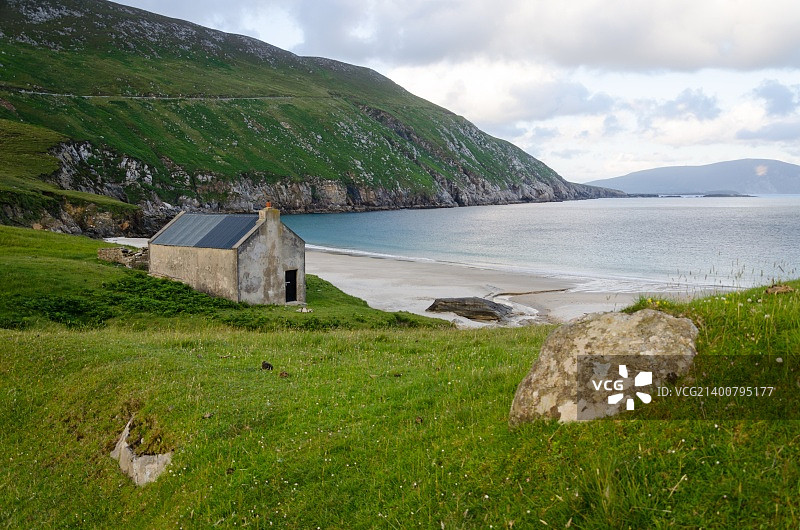 爱尔兰阿基尔岛基姆海滩的日落图片素材