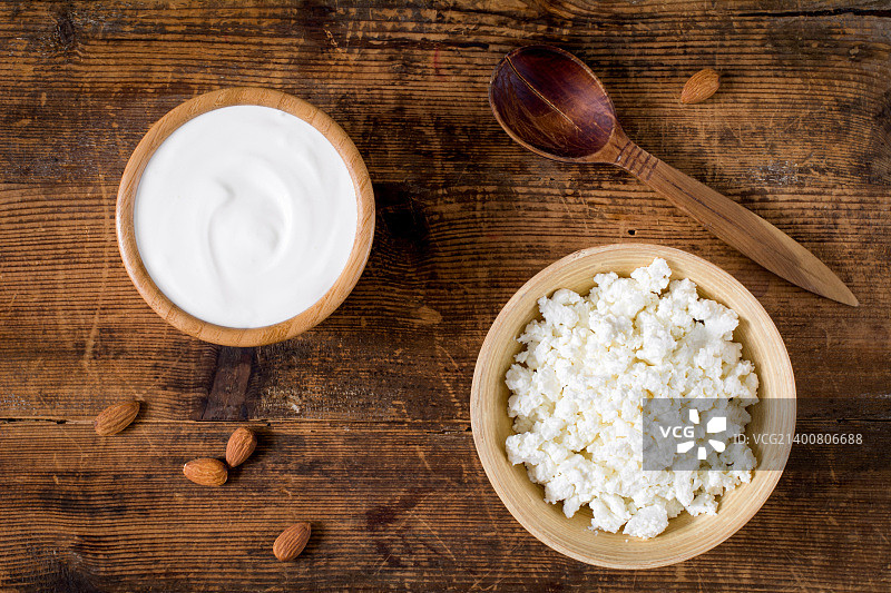 酸奶和农家奶酪图片素材