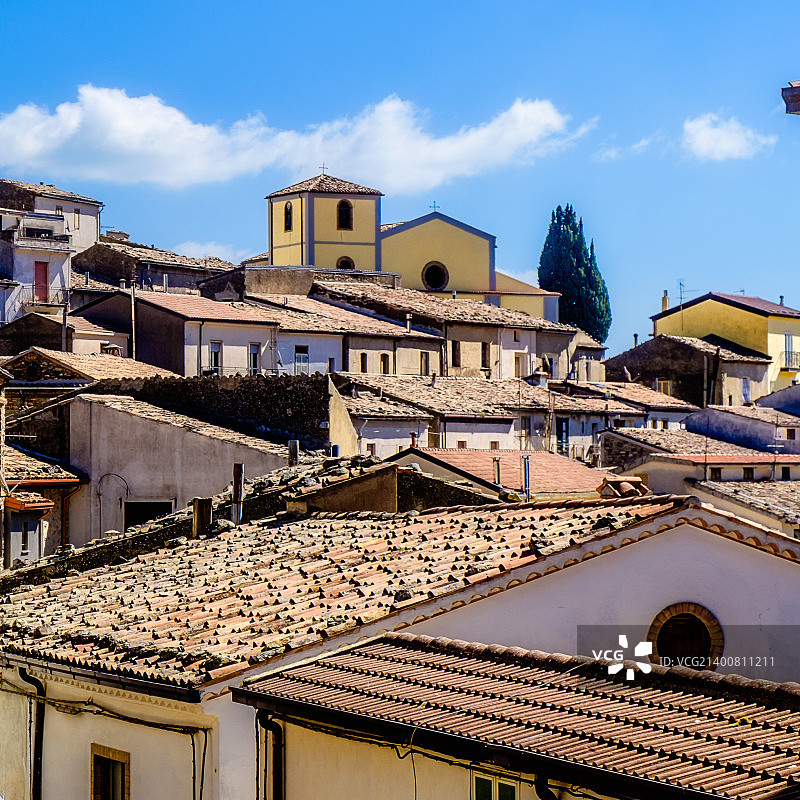 意大利南部切尔基亚拉迪卡拉布里亚的屋顶图片素材