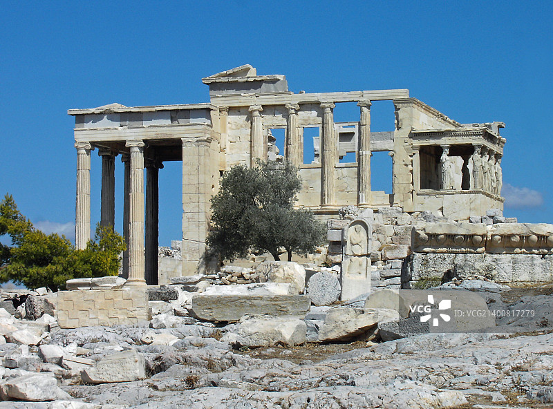 希腊雅典卫城的厄瑞克忒翁神庙图片素材