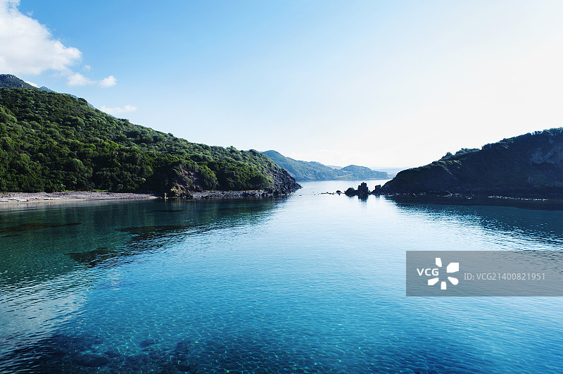 撒丁岛马纳古海滩全景图片素材