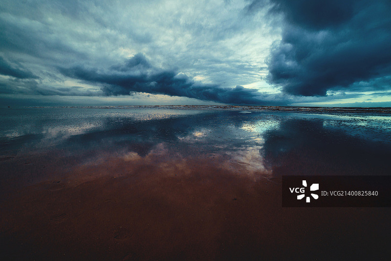 北海退潮景象图片素材