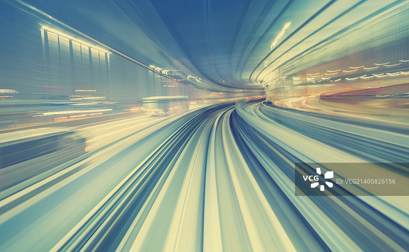 通过东京单轨列车体现的高速技术概念图片素材