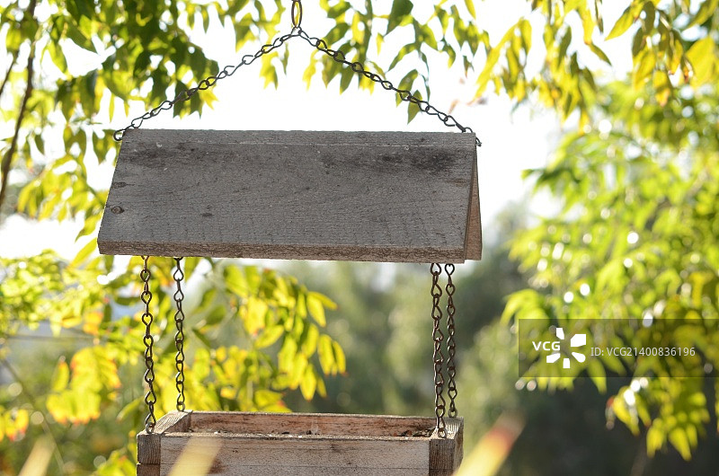 带景观的喂鸟器图片素材