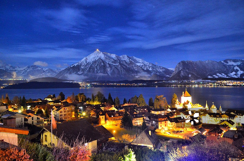 尼森夜景，摄于上霍芬图片素材