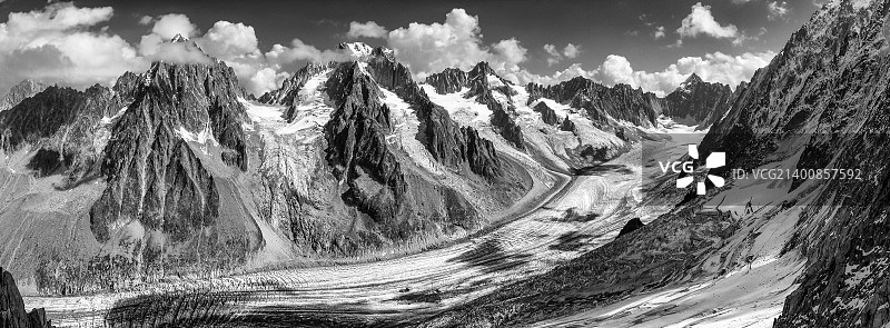 阿让蒂耶尔冰川全景图片素材