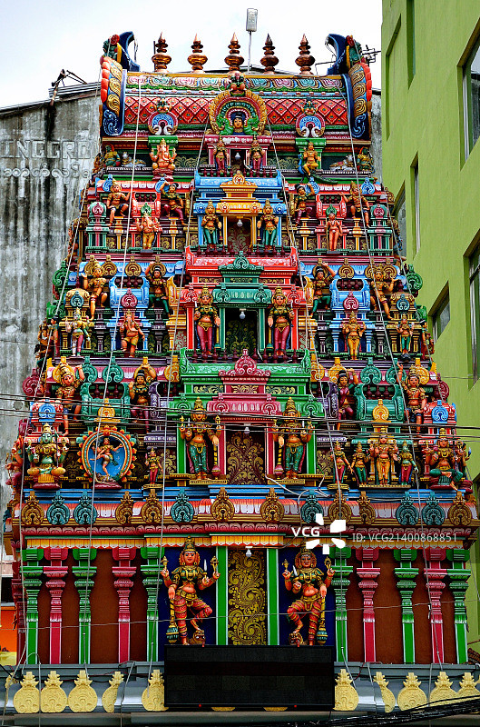 缅甸仰光的彩色建筑图片素材