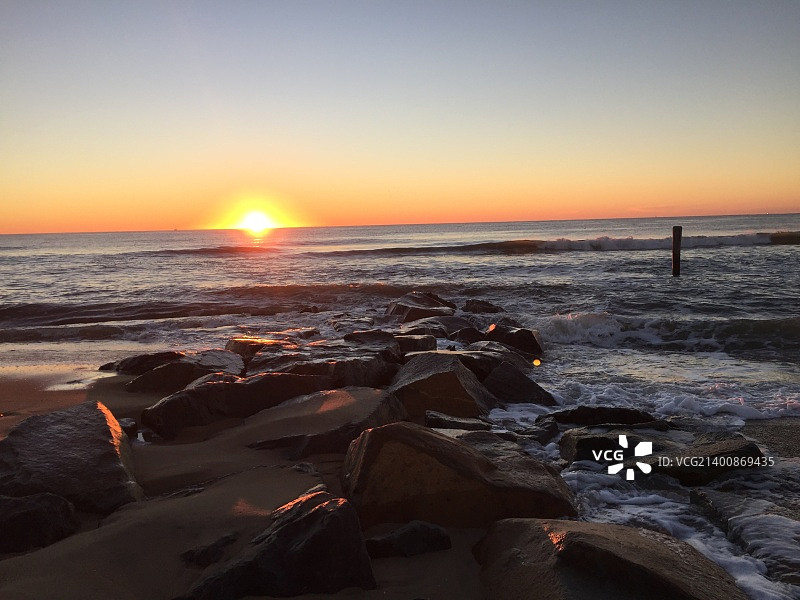 马里兰州海洋城市日出，2015年10月12日图片素材