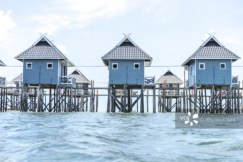 沙巴马布岛上的度假小屋，马来西亚东部图片素材