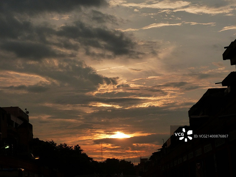 斋浦尔甘地巴扎的夕阳图片素材