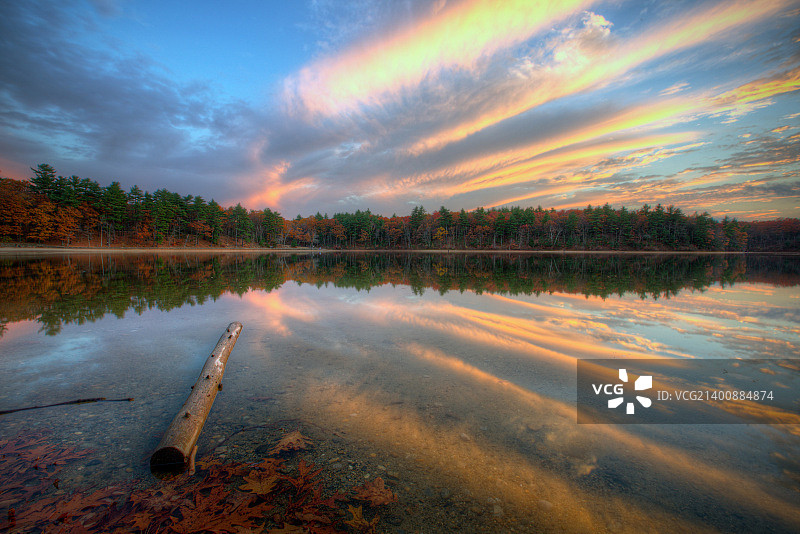 几年前瓦尔登湖的日落图片素材