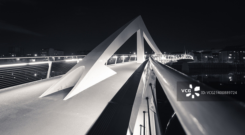 夜晚的格拉斯哥特雷德斯顿桥图片素材