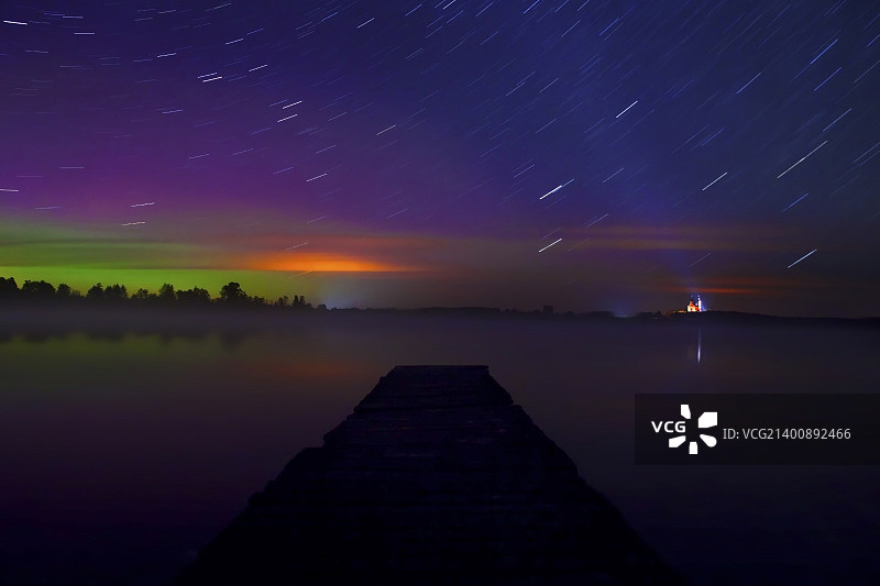 波兰苏瓦乌基地区的北极光（2015年10月7日）图片素材