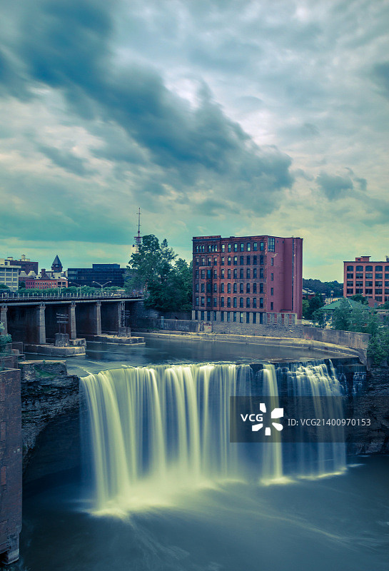 纽约州罗切斯特市的高瀑图片素材