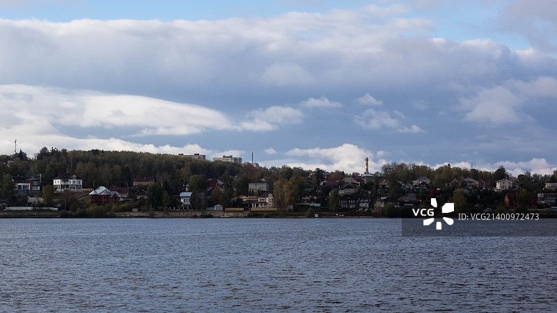 科斯特罗马堤岸的伏尔加河风光图片素材
