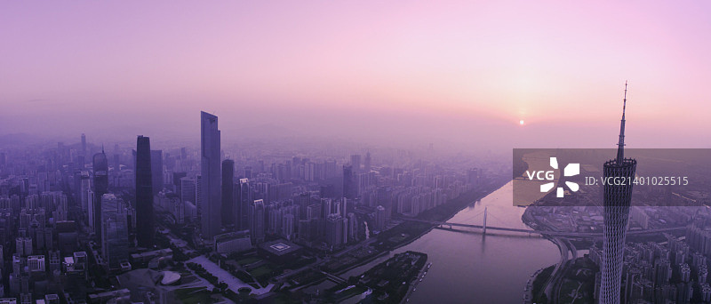 广州中央商务区全景航拍图片素材