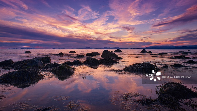 贝壳岛2015年的日落图片素材