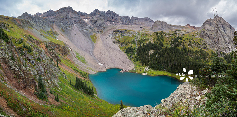蓝色的湖图片素材