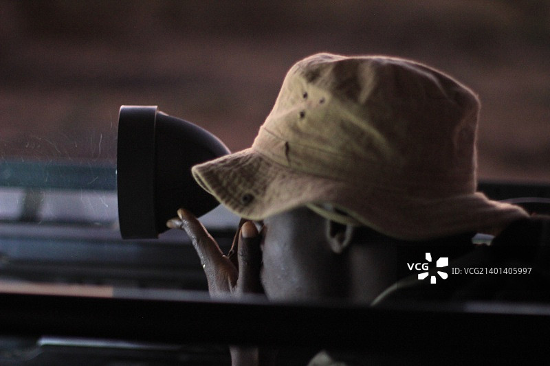 夜间野生动物观赏之旅中追踪猎豹图片素材