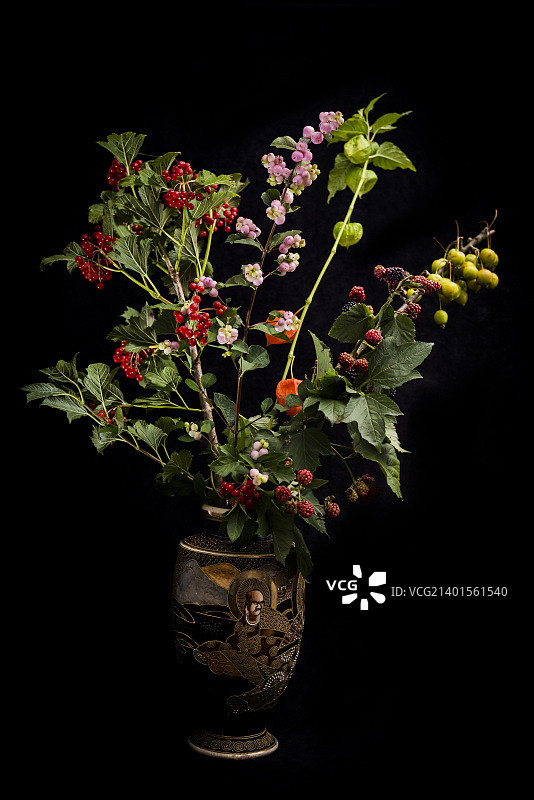 花瓶里的九月：树枝与荆棘图片素材