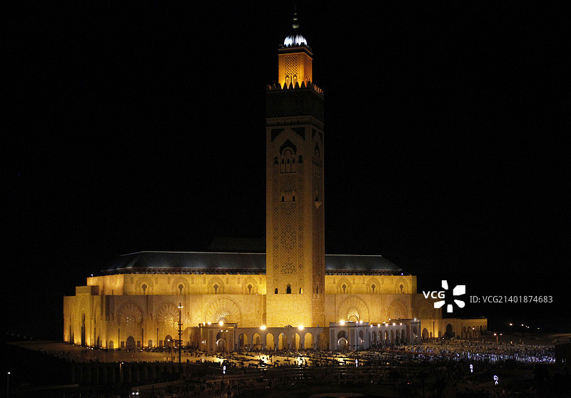 卡萨布兰卡的哈桑二世清真寺，摩洛哥图片素材