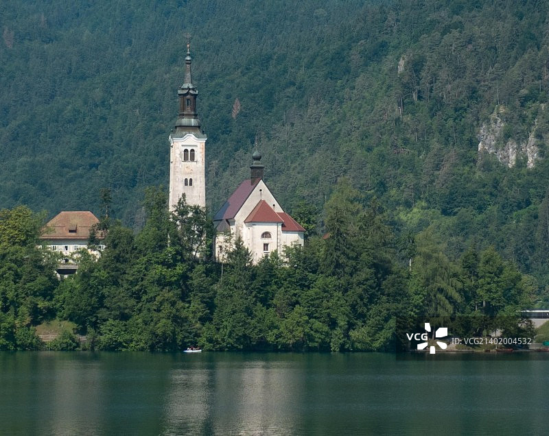布莱德湖教堂图片素材
