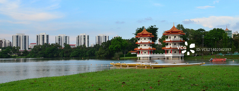 新加坡的宁静中式花园图片素材