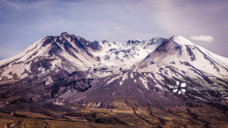 圣海伦斯火山的火山口照片图片素材