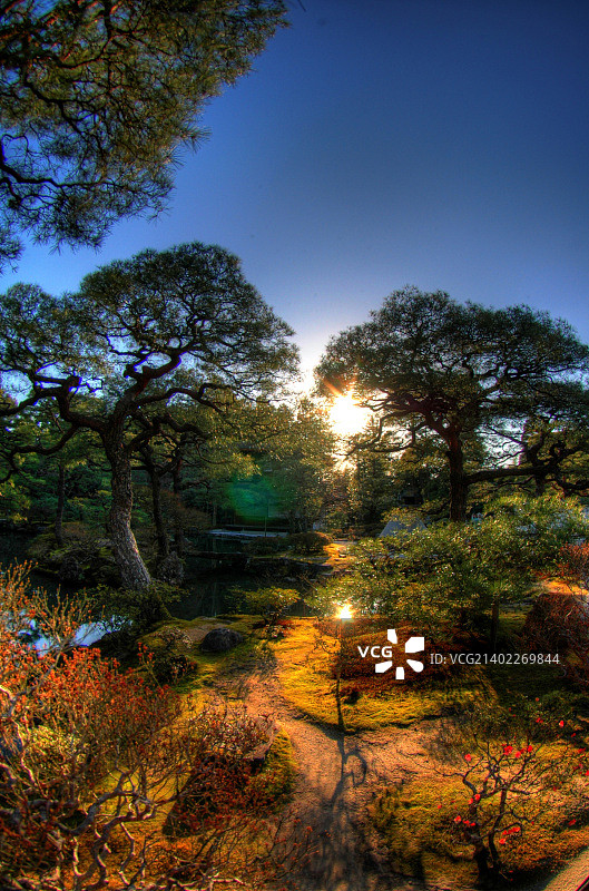 日本京都银阁寺花园HDR图片素材