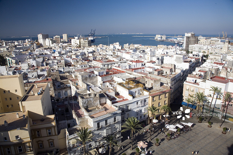 西班牙加的斯鸟瞰图片素材