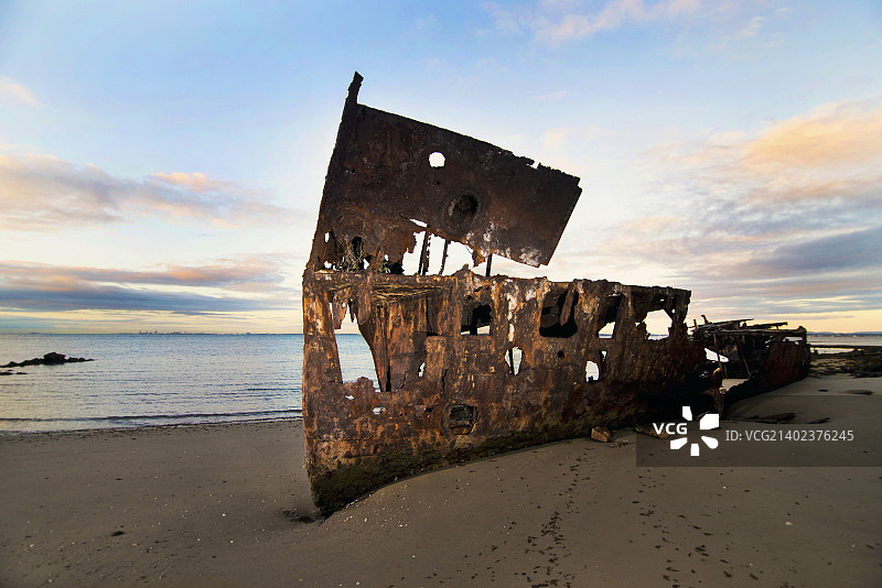 澳大利亚昆士兰伍迪角的冈达号沉船图片素材