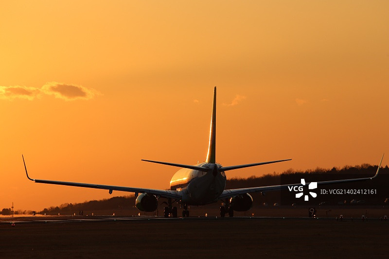 日本熊本机场的日落美景图片素材