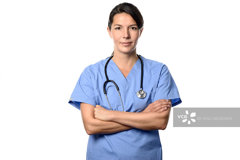 友好的女医生身穿医疗制服图片素材