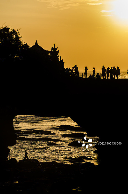 印度尼西亚巴厘岛海神庙日落图片素材