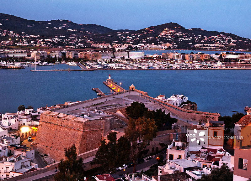 伊维萨岛的港口景色图片素材