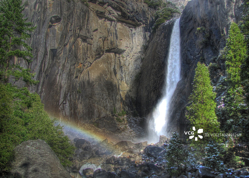 彩虹瀑布图片素材