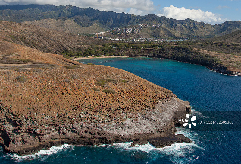 夏威夷瓦胡岛恐龙湾和石拱桥图片素材