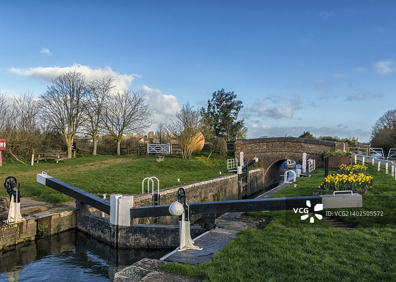 North Newton运河上的水闸图片素材