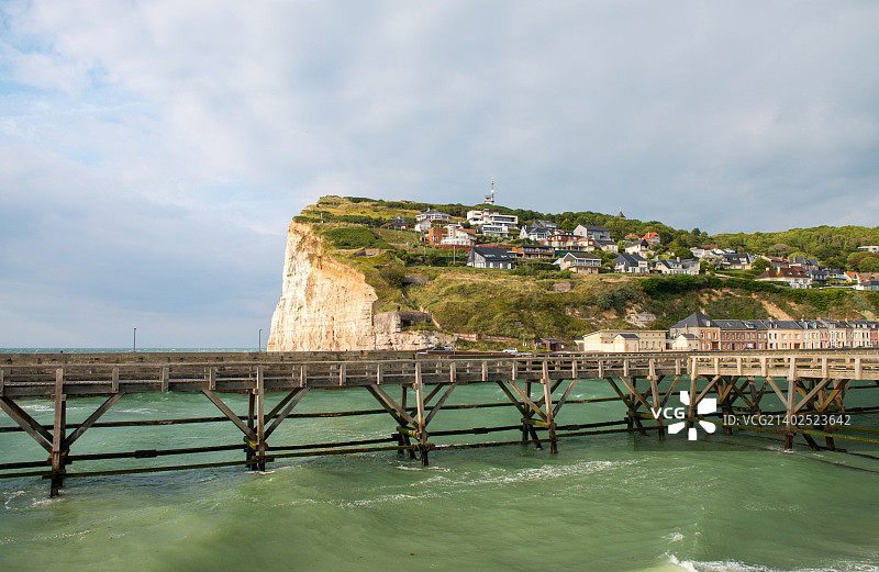 法国诺曼底费康的壮丽海边悬崖图片素材