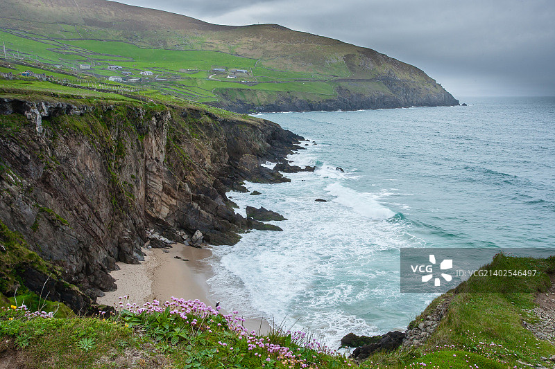 爱尔兰凯里郡丁格尔半岛的斯莱角图片素材