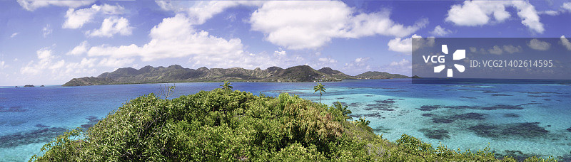 普罗维登西亚加勒比海岛全景图片素材