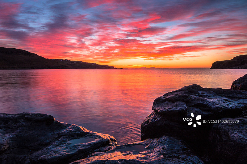 波尔蒂尔湖日落图片素材