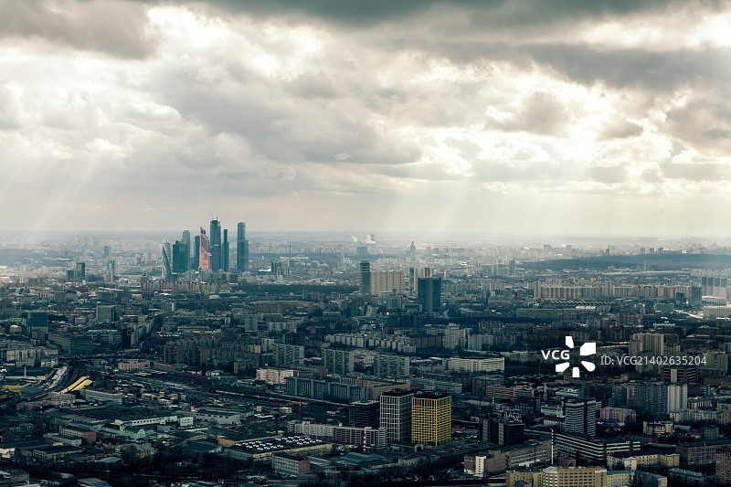 从奥斯坦金诺电视塔拍摄的莫斯科市景色 #2图片素材