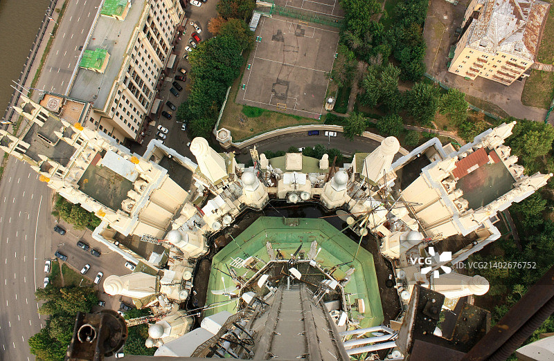 莫斯科“斯大林式”摩天大楼的屋顶与建筑图片素材