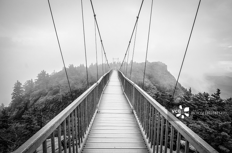 北卡罗来纳州祖父山千禧高空悬索桥图片素材
