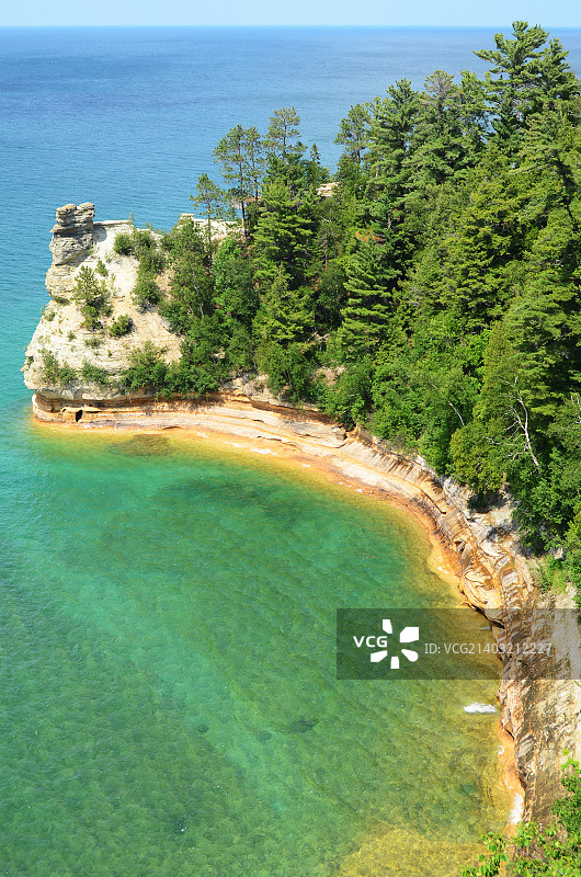 画岩国家湖岸的矿工城堡图片素材