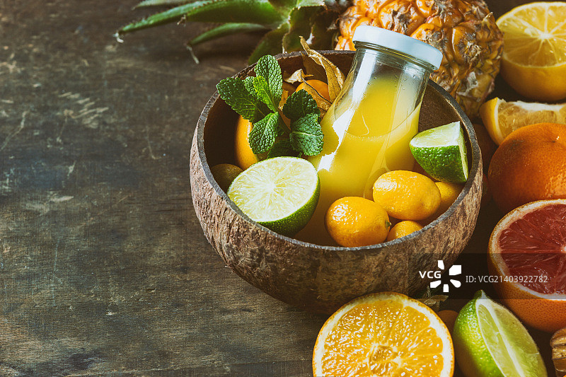 柑橘水果果汁图片素材