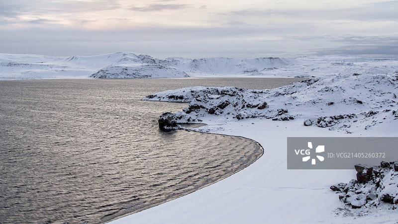 冰岛克莱瓦湖雪景图片素材