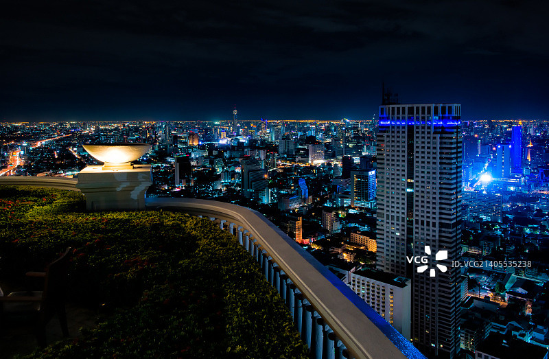曼谷蓝色夜景图片素材